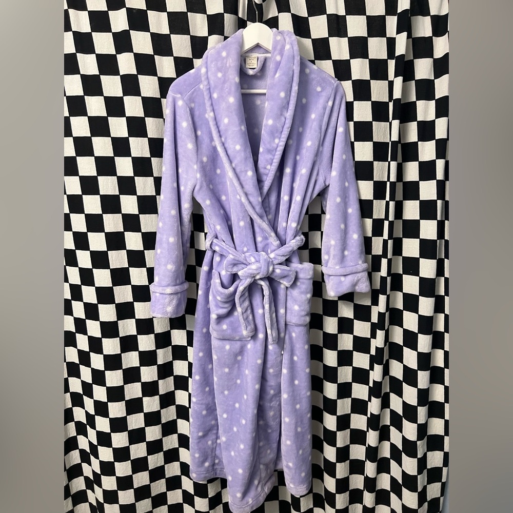 Sonoma Women’s Purple Polk o Dot Plush Robe